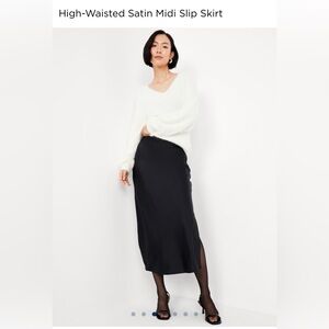 NWT Old Navy Satin Midi Slip Skirt